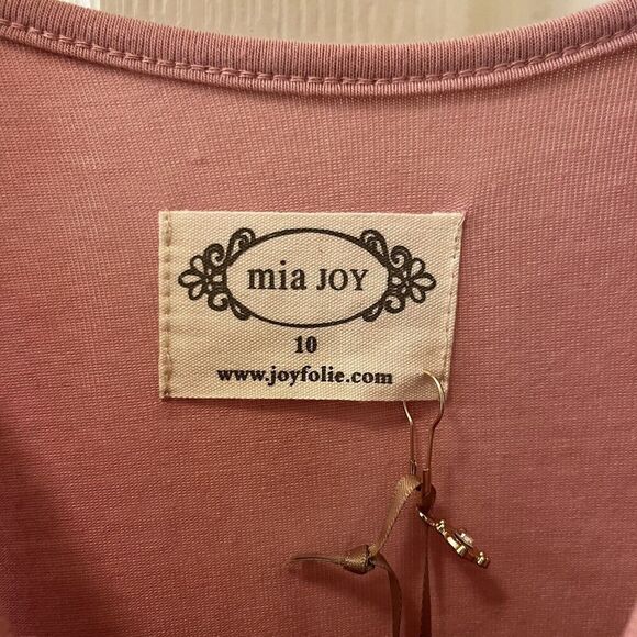 Joyfolie Mia Joy Leila Tulle Dress in Mauve Pink Polka Dots Girls Size 10 NWT - Picture 7 of 13